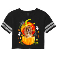 Cocker Spaniel Witch Pumpkin Halloween Dog Lover Funny 14 Scorecard Crop Tee | Artistshot