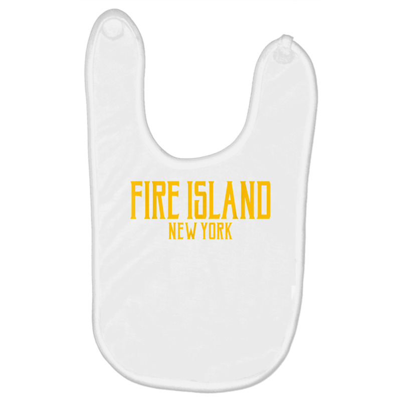 Fire Island New York Vintage Text Amber Print T Shirt Baby Bibs by beansidpeelleo | Artistshot