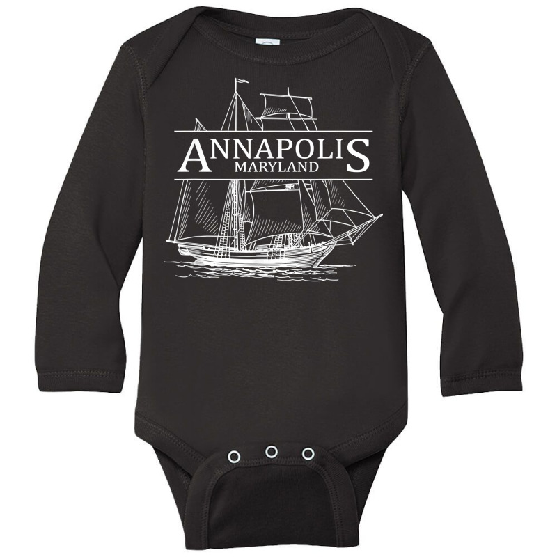 Annapolis Maryland Sailing Capital Of The World T Shirt Long Sleeve Baby Bodysuit by caulkyuladdenrxi | Artistshot