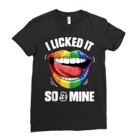 I Licked It So It's Mine Funny Lesbian Gay Pride Lgbt Flag Tank Top Ladies Fitted T-shirt | Artistshot