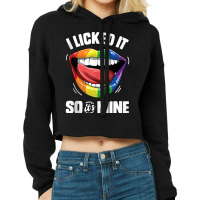 I Licked It So It's Mine Funny Lesbian Gay Pride Lgbt Flag Tank Top Cropped Hoodie | Artistshot