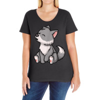 Pup Whelp Wolf Anime Chibi Kawaii Japanese Funny Design T Shirt Ladies Curvy T-shirt | Artistshot