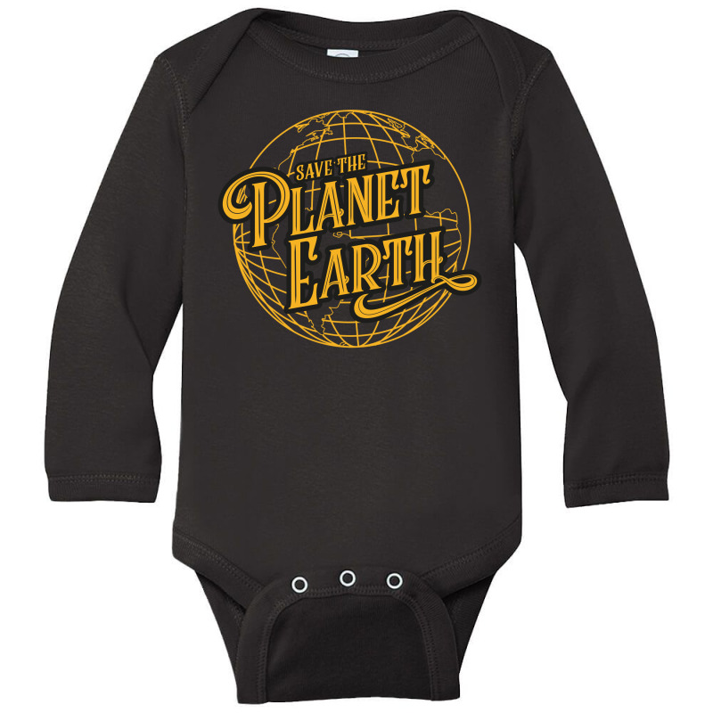 Save The Planet Earth Long Sleeve Baby Bodysuit by Dr.Monekers | Artistshot