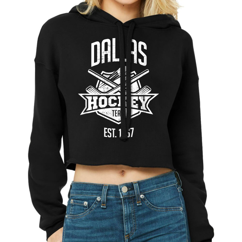 Distressed Retro Star Look Party Tailgate Hockey Fan Outfit T Shirt Cropped Hoodie by patutowtbanaspch | Artistshot