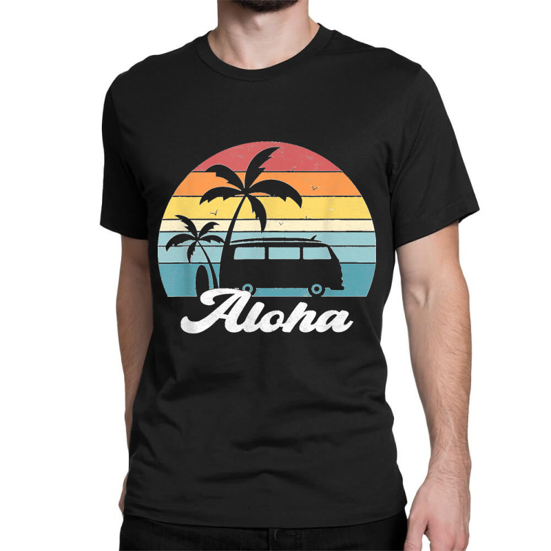 Retro Vintage Aloha Hawaii Hawaiian Island Palm Tree Surf Classic T-shirt by WirtzRichard | Artistshot