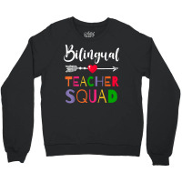 Awesome Bilingual Teacher Squad Funny Colleague T Shirt Crewneck Sweatshirt | Artistshot