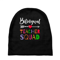 Awesome Bilingual Teacher Squad Funny Colleague T Shirt Baby Beanies | Artistshot