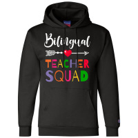 Awesome Bilingual Teacher Squad Funny Colleague T Shirt Champion Hoodie | Artistshot