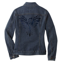 Night Sky Stars Phoenix Mythical Bird Rising Born Again T Shirt Ladies Denim Jacket | Artistshot