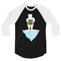 Save The Planet Polar Bear On Ice Floe 3/4 Sleeve Shirt | Artistshot