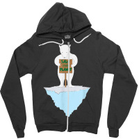 Save The Planet Polar Bear On Ice Floe Zipper Hoodie | Artistshot