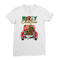 Merry Christmas Truck Ladies Fitted T-shirt | Artistshot