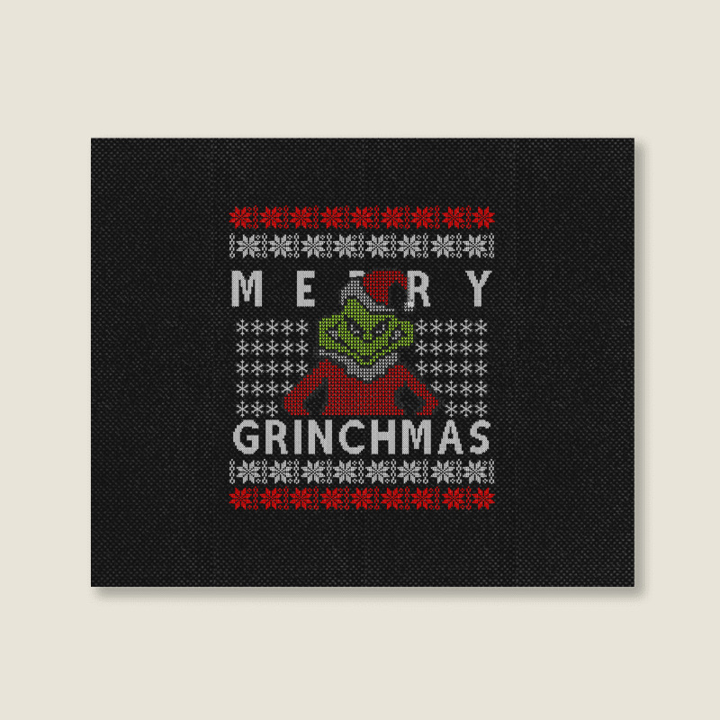 Ugly Christmas Merry Grinchmas Landscape Canvas Print | Artistshot