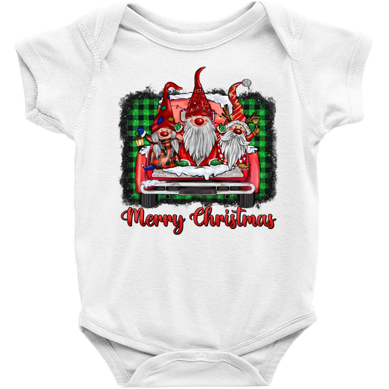 Merry Christmas Truck Gnomes Baby Bodysuit by BarkalooDesign | Artistshot