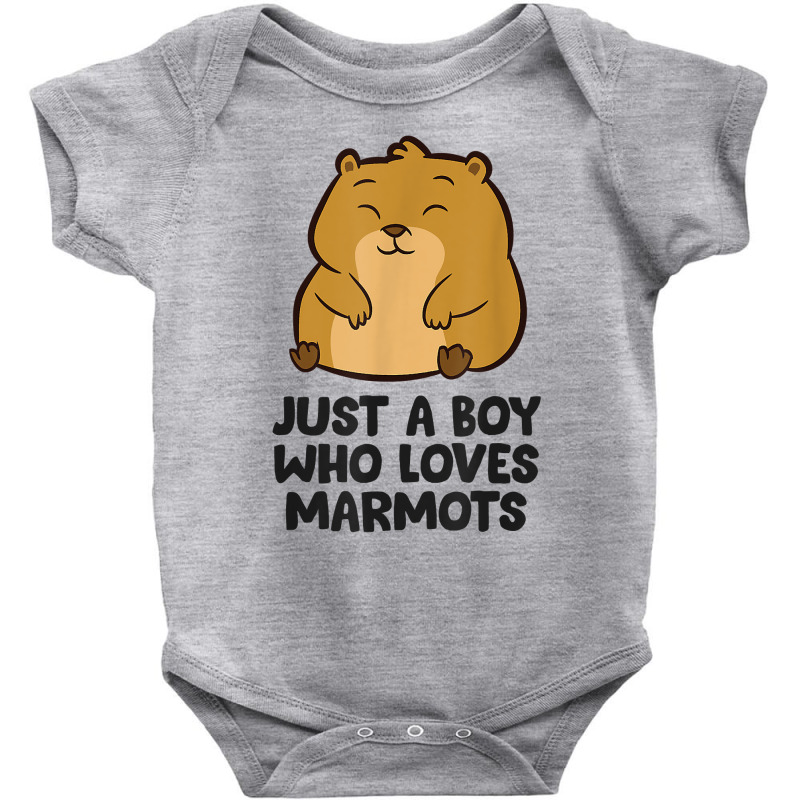 Just A Boy Who Loves Marmots T Shirt Baby Bodysuit by fallenafsericebe | Artistshot