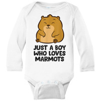 Just A Boy Who Loves Marmots T Shirt Long Sleeve Baby Bodysuit | Artistshot