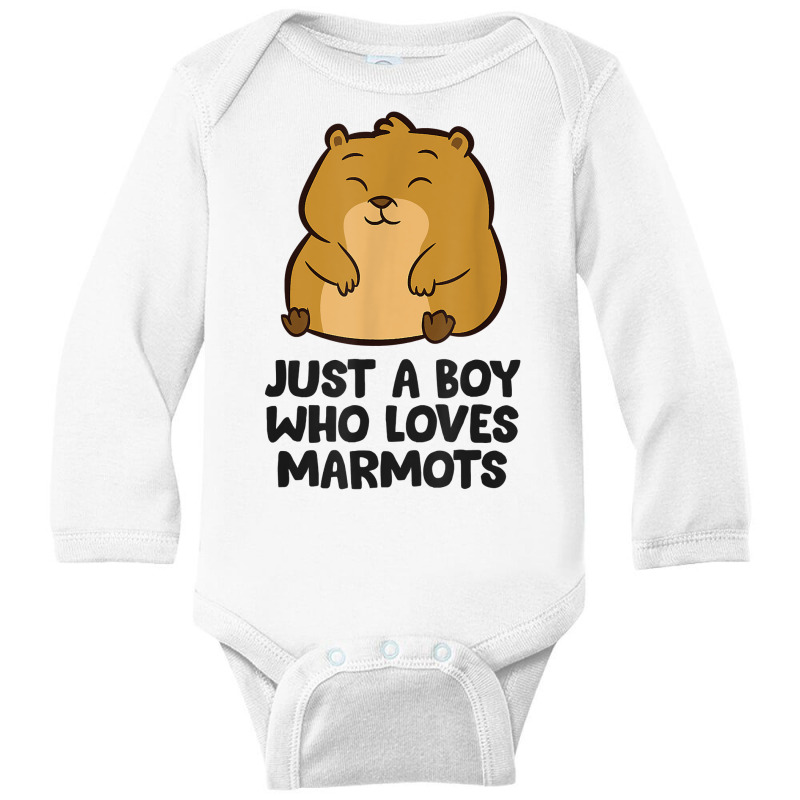 Just A Boy Who Loves Marmots T Shirt Long Sleeve Baby Bodysuit by fallenafsericebe | Artistshot