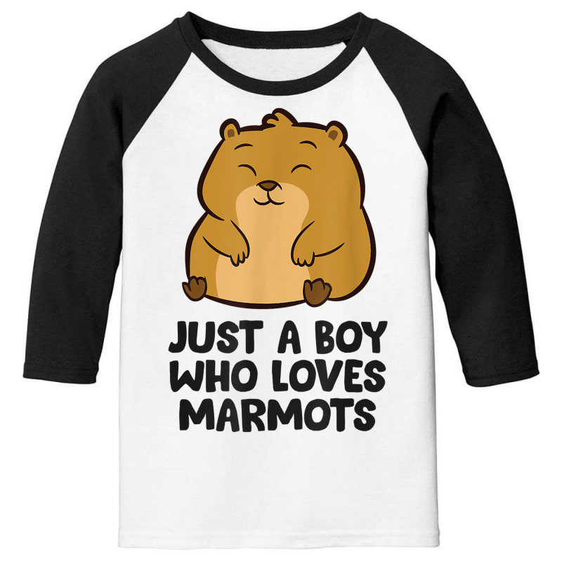 Just A Boy Who Loves Marmots T Shirt Youth 3/4 Sleeve by fallenafsericebe | Artistshot