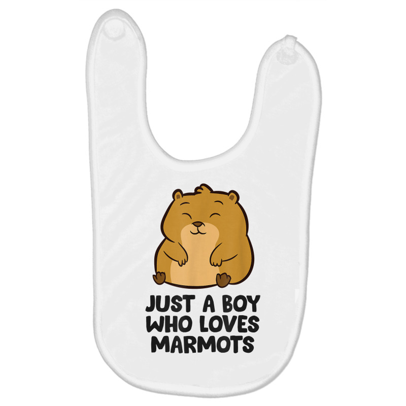 Just A Boy Who Loves Marmots T Shirt Baby Bibs by fallenafsericebe | Artistshot