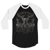 Western Bull Skull Simmer Down Cowboy Cowgirl Country 3/4 Sleeve Shirt | Artistshot