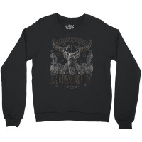 Western Bull Skull Simmer Down Cowboy Cowgirl Country Crewneck Sweatshirt | Artistshot