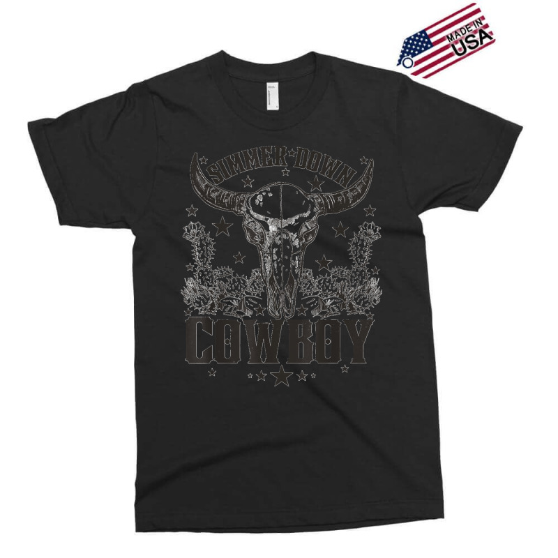 Western Bull Skull Simmer Down Cowboy Cowgirl Country Exclusive T-shirt | Artistshot