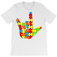 Asl Love Sign Language Autism Gift Awareness Support T Shirt T-shirt | Artistshot