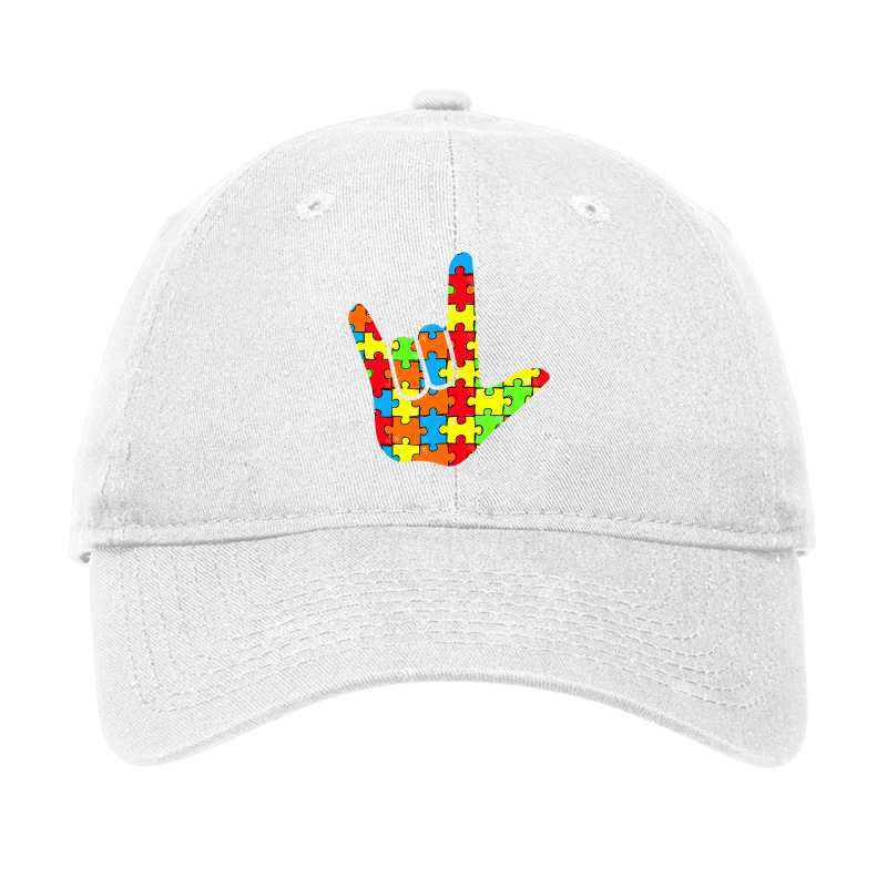 Asl Love Sign Language Autism Gift Awareness Support T Shirt Adjustable Cap by sieuduong86 | Artistshot