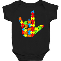 Asl Love Sign Language Autism Gift Awareness Support T Shirt Baby Bodysuit | Artistshot