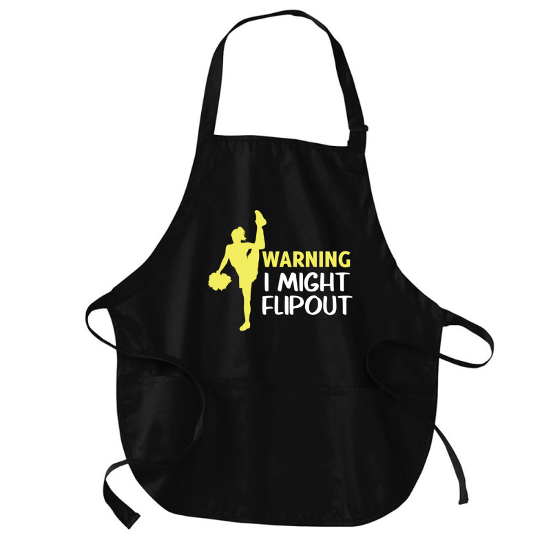 Funny Cheerleader Warning I Might Flip Out Dancing Squad Medium-length Apron | Artistshot