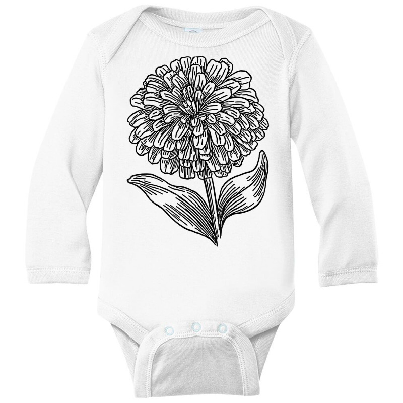 Zinnia Flower Florist And Botanist T Shirt Long Sleeve Baby Bodysuit by butacnlzaidelpz | Artistshot