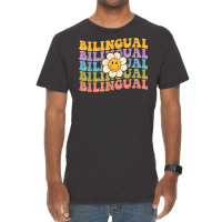 Retro Groovy Bilingual Teachers Back To School Bilingual T Shirt Vintage T-shirt | Artistshot