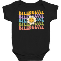 Retro Groovy Bilingual Teachers Back To School Bilingual T Shirt Baby Bodysuit | Artistshot