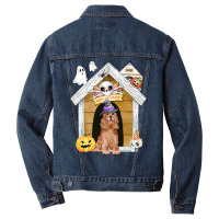 Funny Halloween Cocker Spaniel Dog T  Shirt Halloween Cocker Spaniel D Men Denim Jacket | Artistshot