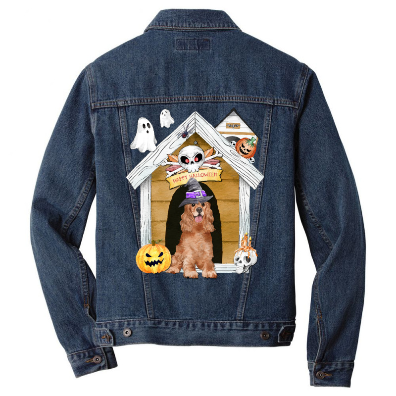 Funny Halloween Cocker Spaniel Dog T  Shirt Halloween Cocker Spaniel D Men Denim Jacket by cauliflowermortgage | Artistshot