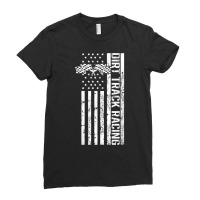 Dirt Track Racing Usa Flag American Motocross Stock Car Race T Shirt Ladies Fitted T-shirt | Artistshot