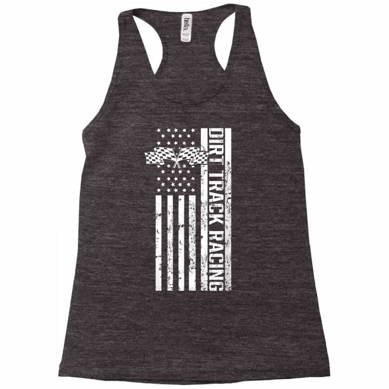 Dirt Track Racing Usa Flag American Motocross Stock Car Race T Shirt Racerback Tank by ebonycry | Artistshot