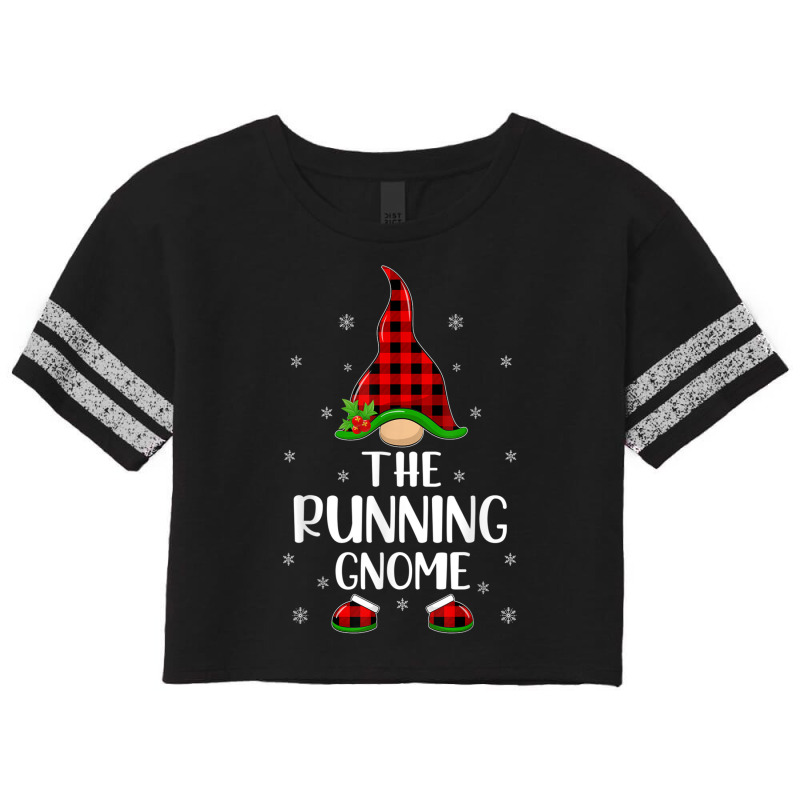 Red Buffalo Plaid Matching The Running Gnome Christmas Scorecard Crop Tee by NathanielDesign | Artistshot