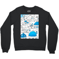 Santorini Blue And White Paradise Crewneck Sweatshirt | Artistshot