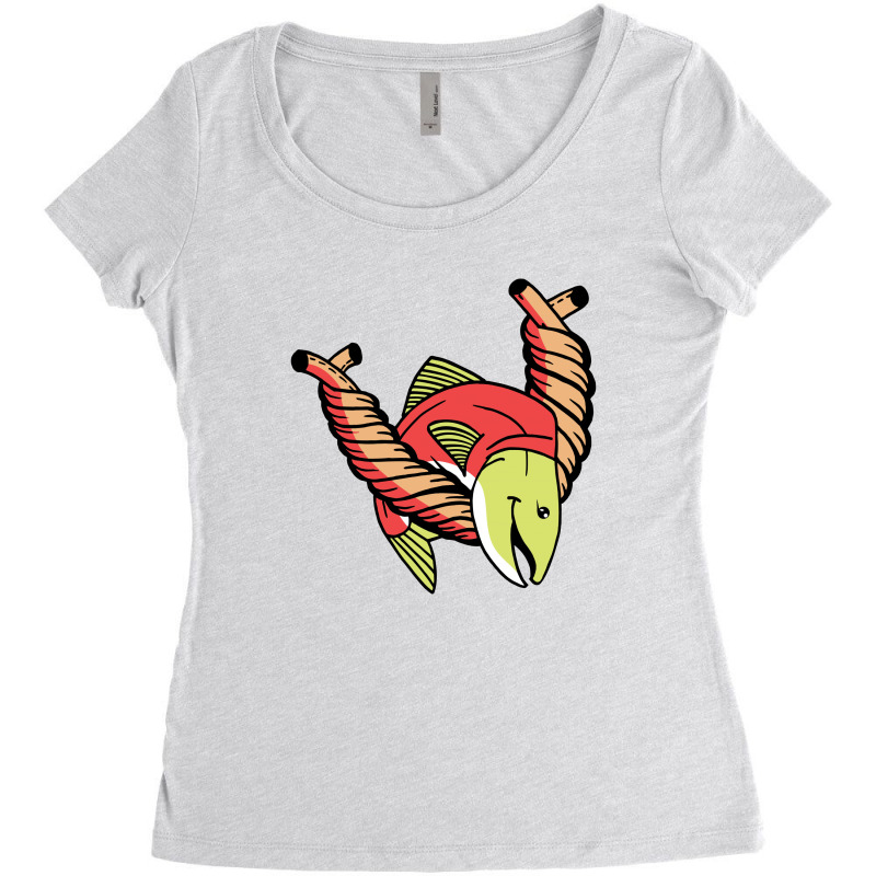 Salmon And Rope Women's Triblend Scoop T-shirt | Artistshot