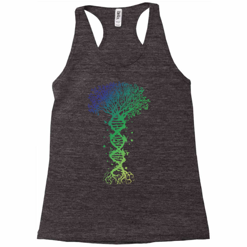 Dna Tree T  Shirt D N A Tree Of Life Genetics Colorful Biology Science Racerback Tank by improbablerecent | Artistshot