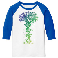 Dna Tree T  Shirt D N A Tree Of Life Genetics Colorful Biology Science Youth 3/4 Sleeve | Artistshot