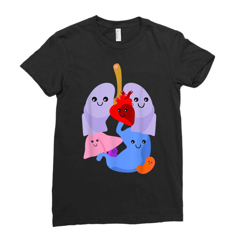 Anatomy Physiology Heart Lungs Vital Organs Illustration T Shirt Ladies Fitted T-Shirt by caulkyuladdenrxi | Artistshot