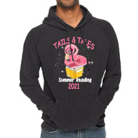 Tails And Tales Summer Reading 2021 Flamingo Book Lovers Vintage Hoodie | Artistshot