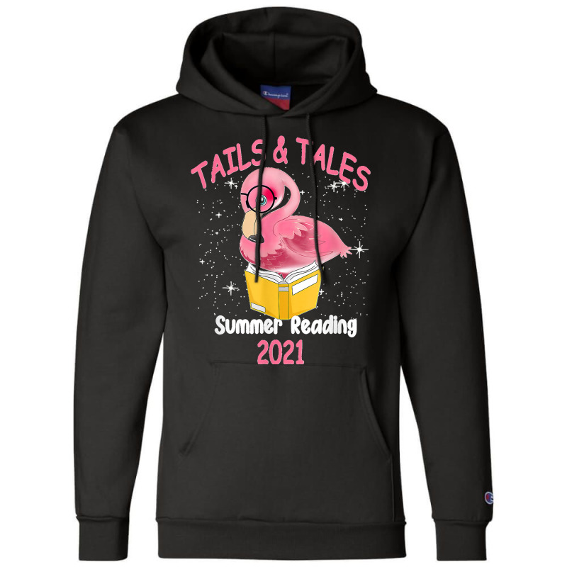 Tails And Tales Summer Reading 2021 Flamingo Book Lovers Champion Hoodie | Artistshot