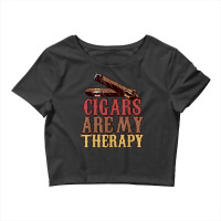 Funny Cigar Smoker Design Cigars Are My Therapy Gift Women My Favorite Crop Top | Artistshot