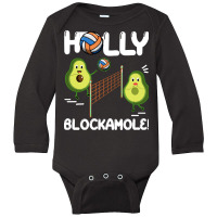 Holy Blockamole T  Shirt Funny Avocado Volleyball Holy Blockamole Guac Long Sleeve Baby Bodysuit | Artistshot