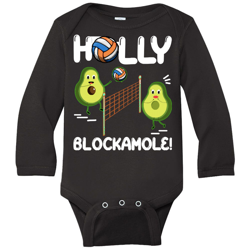 Holy Blockamole T  Shirt Funny Avocado Volleyball Holy Blockamole Guac Long Sleeve Baby Bodysuit by flinkpleat | Artistshot