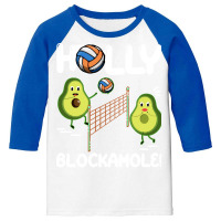 Holy Blockamole T  Shirt Funny Avocado Volleyball Holy Blockamole Guac Youth 3/4 Sleeve | Artistshot