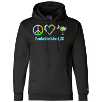 Peace Love Daufuskie Island South Carolina Tie Dye Palm Moon T Shirt Champion Hoodie | Artistshot